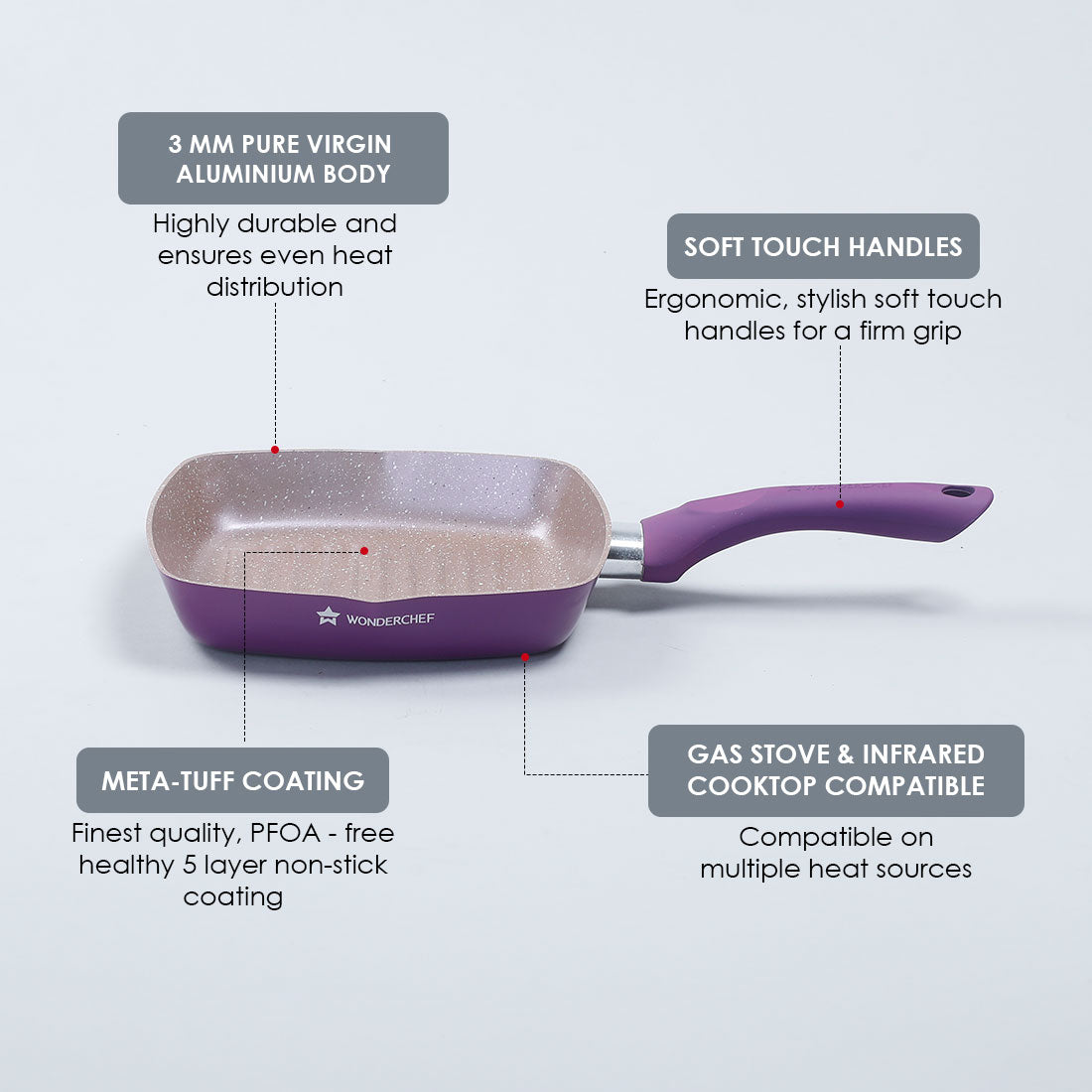 Wonderchef Royal Velvet 26cm Grill Pan 2L
