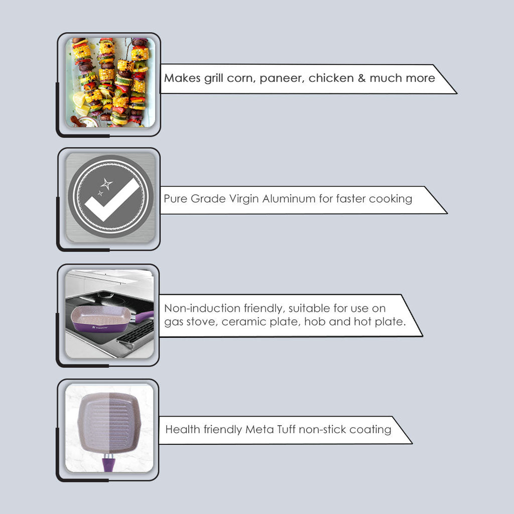 Wonderchef Royal Velvet 26cm Grill Pan 2L
