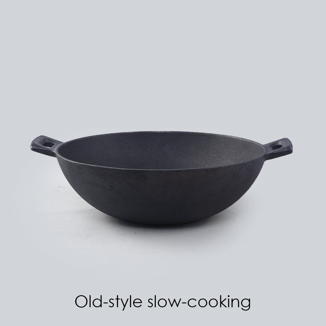 Wonderchef Forza Pre Seasoned Cast Iron Kadhai 30cm, 3.35L, 3.8mm