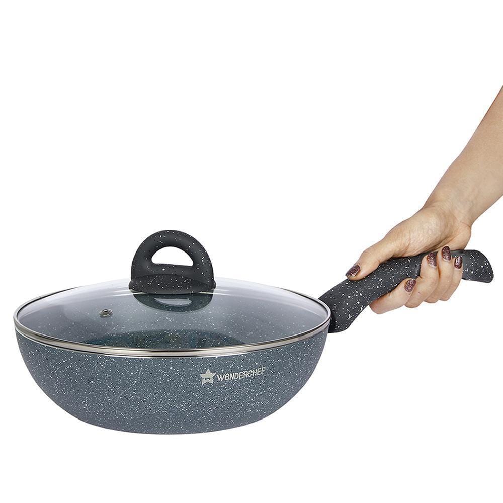 Wonderchef Granite Range Wok with Lid 20cm 1.5L
