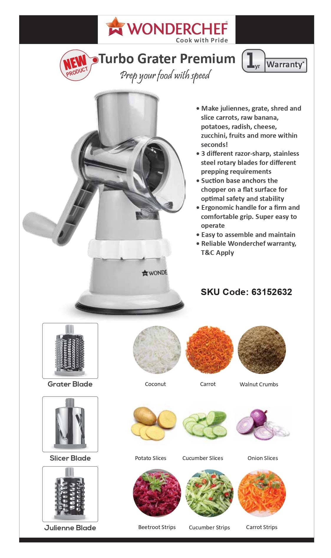 Wonderchef Turbo Grater Premium