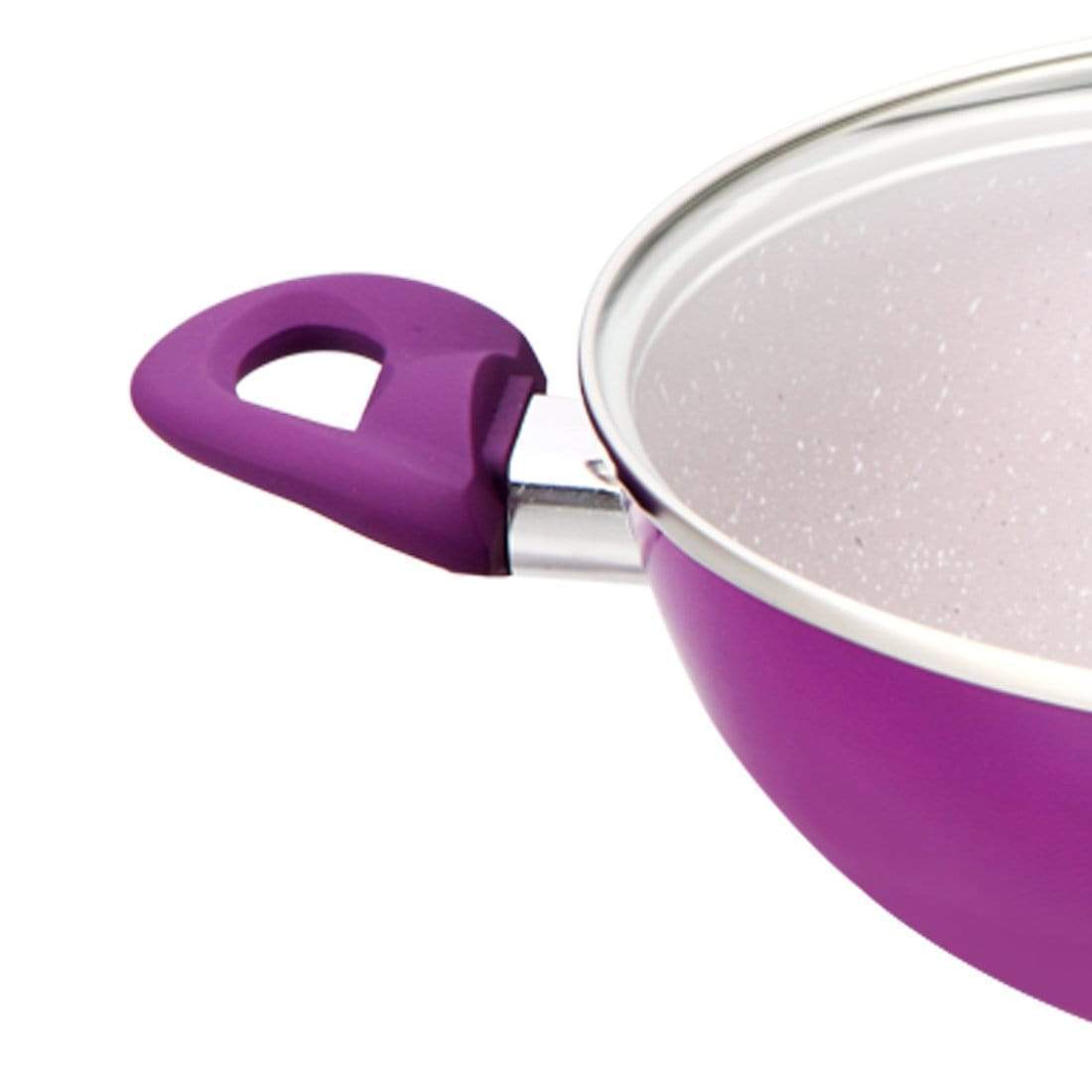Wonderchef Royal Velvet Wok With Lid 24cm, 2.7L, Purple