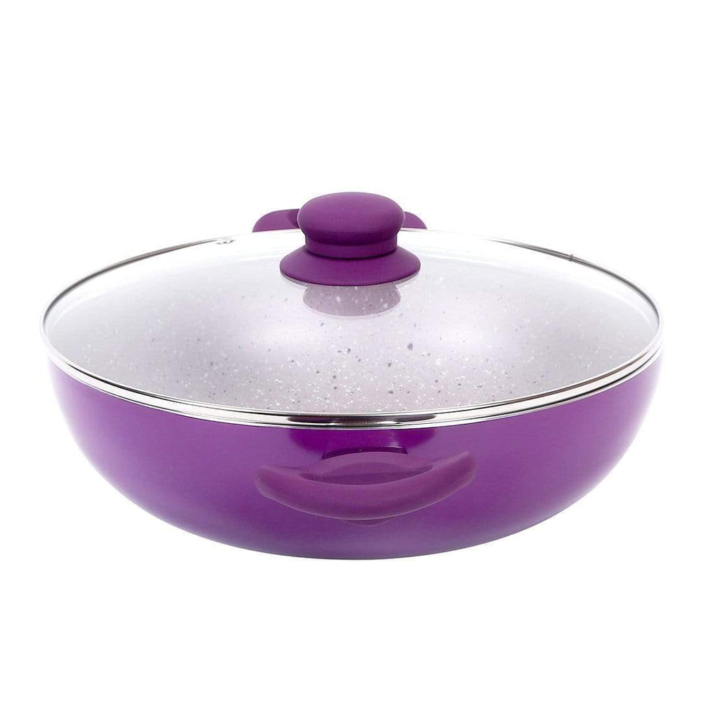 Wonderchef Royal Velvet Wok With Lid 24cm, 2.7L, Purple